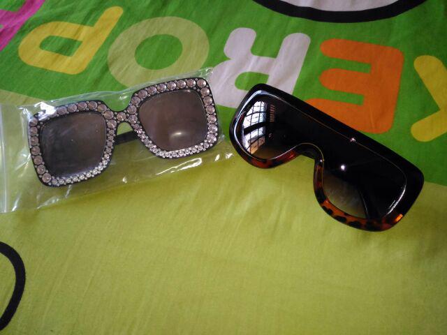 [bayar Di Tempat]kacamata Sunglass Bentuk Kotak Besar Gaya Vintage Untuk Wanita