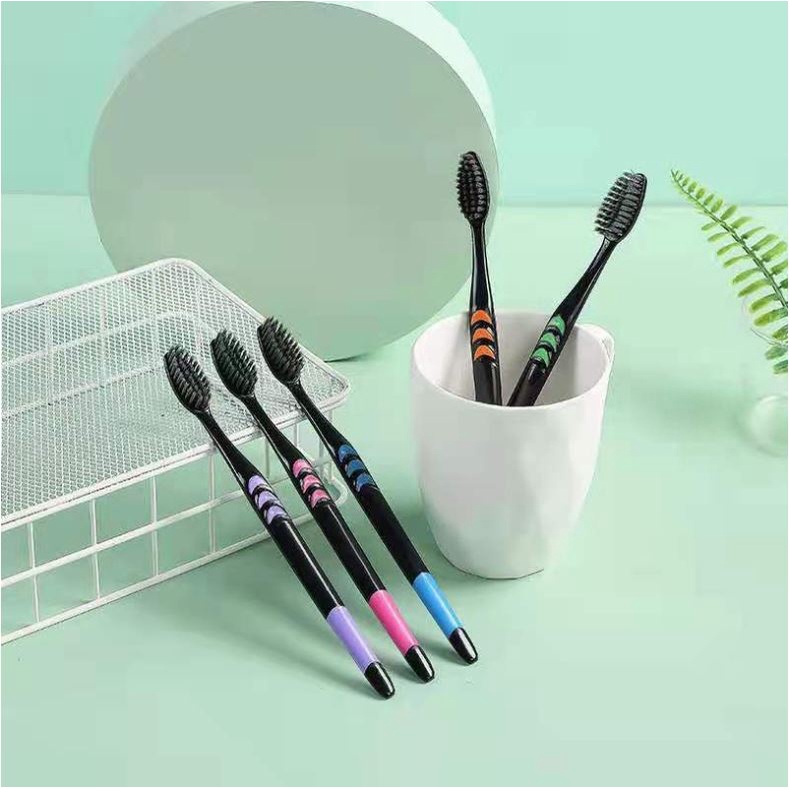 SIKAT GIGI CHARCOAL BAMBU ARANG HITAM BAMBOO  TOOTBRUSH BRUSH GIGI 10PCS atau Eceran 1 Pcs