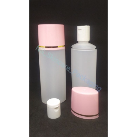 Botol putri 100ml natural tutup pink list gold / Botol toner / Botol sabun