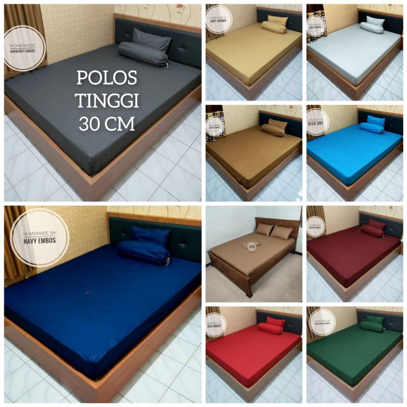 SPREI POLOS 180 , 160 , TINGGI 30 CM HOME MADE KARAKTER