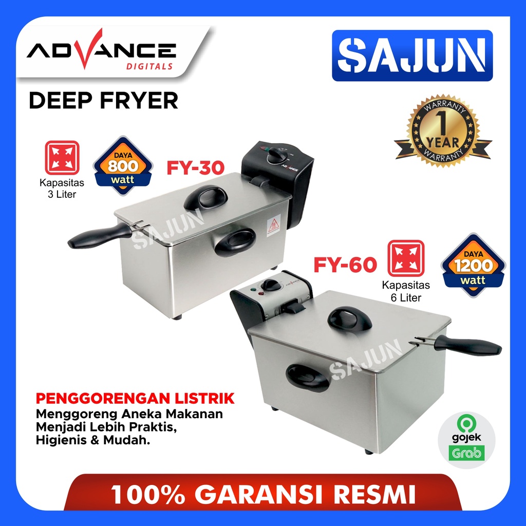 Advance Electric Deep Fryer 3 Lt FY-30 Penggorengan Listrik 6 Lt FY-60