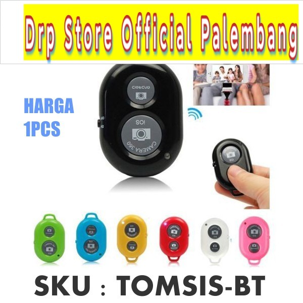 Tomsis Bluetooth Remote Shutter Tombol Selfie For Android iPhone iOS