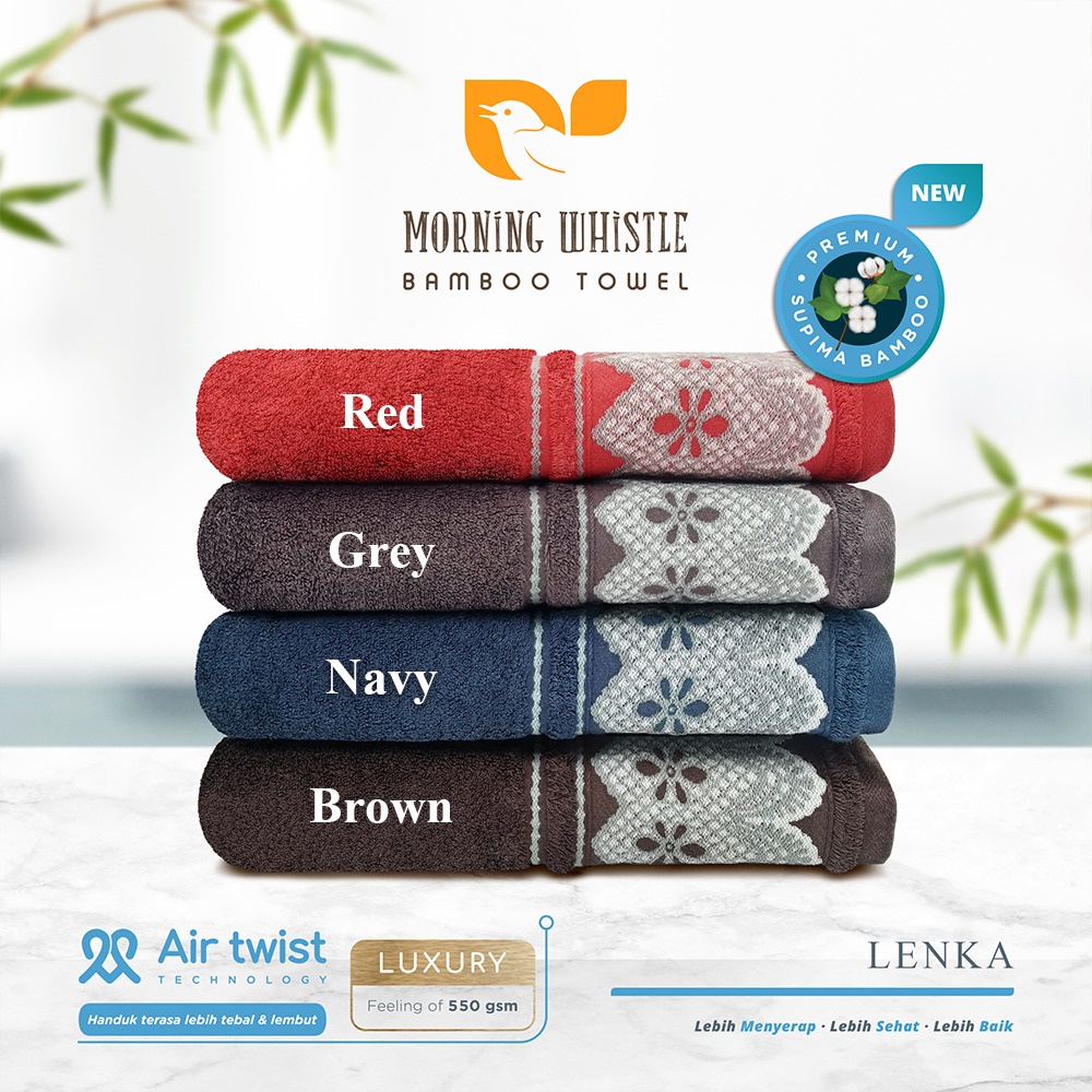 MORNING WHISTLE PREMIUM SUPIMA HANDUK BAMBOO LENKA UKURAN 70 X 135