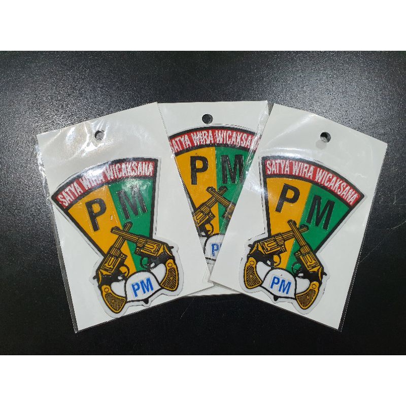 Stiker Embos POLISI MILITER PISTOL ( 1 Pcs ) | Stiker kaca Polisi Militer | Stiker embos PM