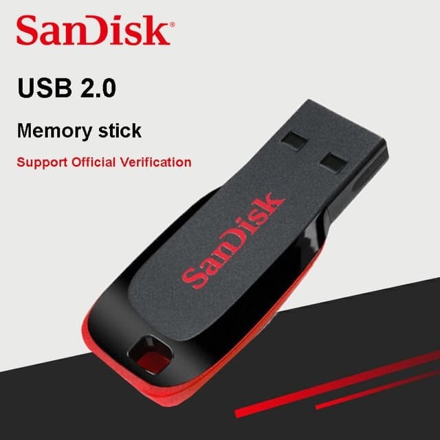 Flashdisk SanDisk Cruzer Blade CZ50 8GB 16GB 32GB 64GB 128GB USB 2.0 Flash Drive Original 100%