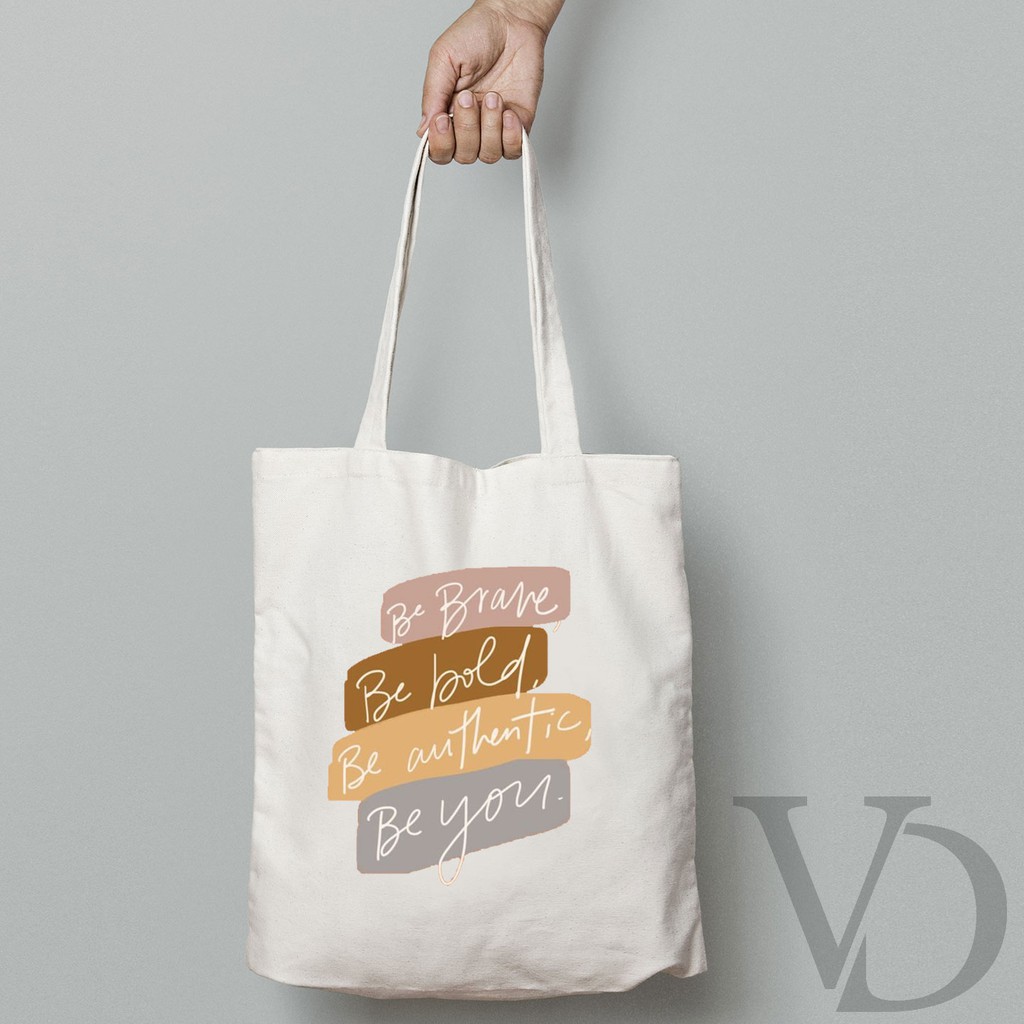 TOTE BAG QUOTES MUKA TERBARU / AESTHETIC TOTE BAG / TAS BELANJA KEKINIAN