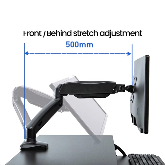 Bracket/breket monitor stand jepit meja Dua layar F160 14&quot;-30 inci