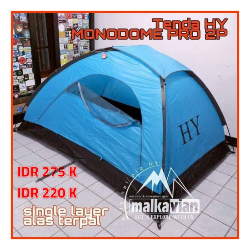 PROMO Tenda HY Monodome Pro 2P frame fiber alas terpal Pendaki gunung Hiking Outdoor Adventure
