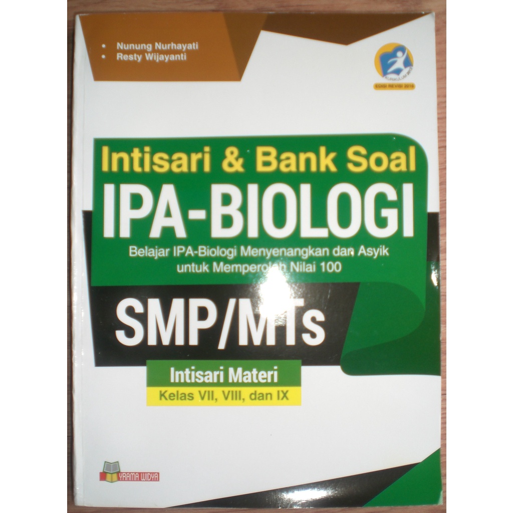 BUKU INTISARI & BANK SOAL IPA BIOLOGI SMP MTS KELAS VII VIII IX