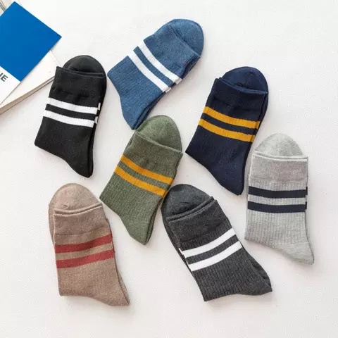 TOKO KL | KAOS KAKI SPORT PENDEK MOTIF STRIPE ( OLDSCHOOL ) PRIA WANITA DEWASA BAHAN KATUN LEMBUT