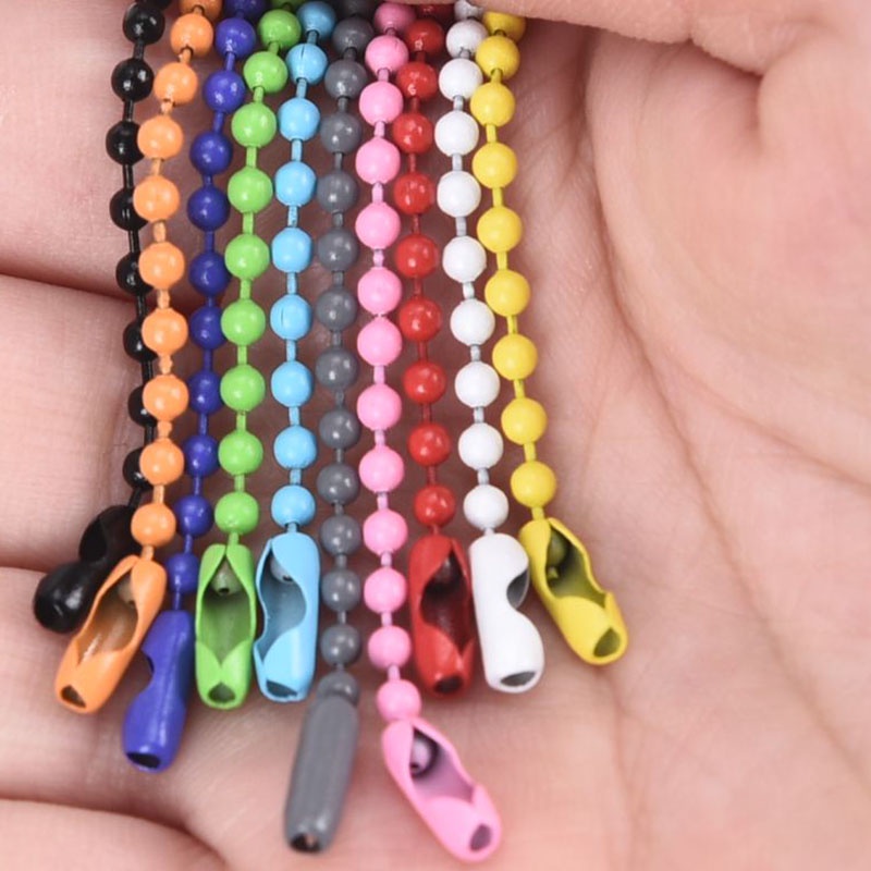 10pcs / Set Gantungan Kunci Manik-Manik Bola 2.4MM Warna-Warni Untuk Membuat Perhiasan DIY