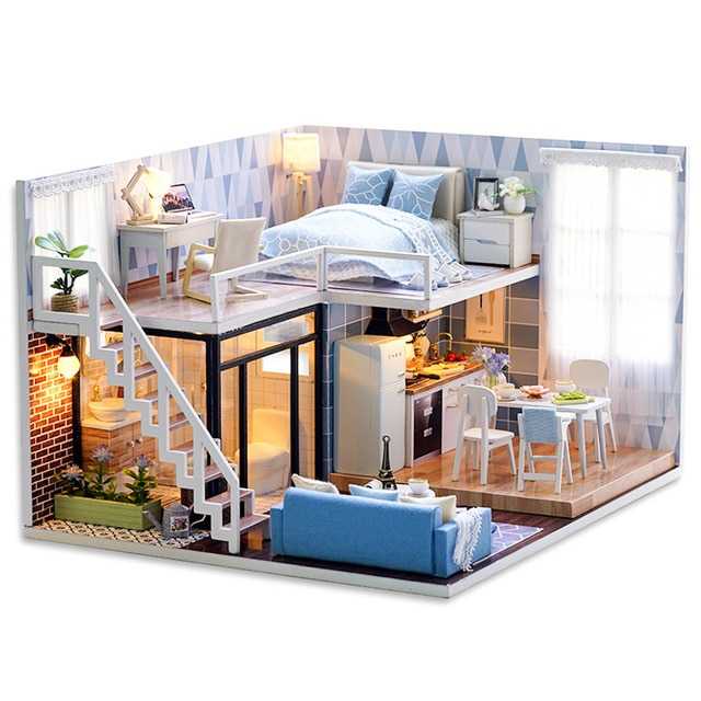 GIJ - CUTE ROOM Miniatur Rumah Boneka DIY Doll House Wooden Furniture