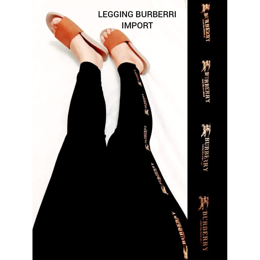 NEW LEGGING IMPORT BURBEERY LIST COKLAT/LEGGING MURAH