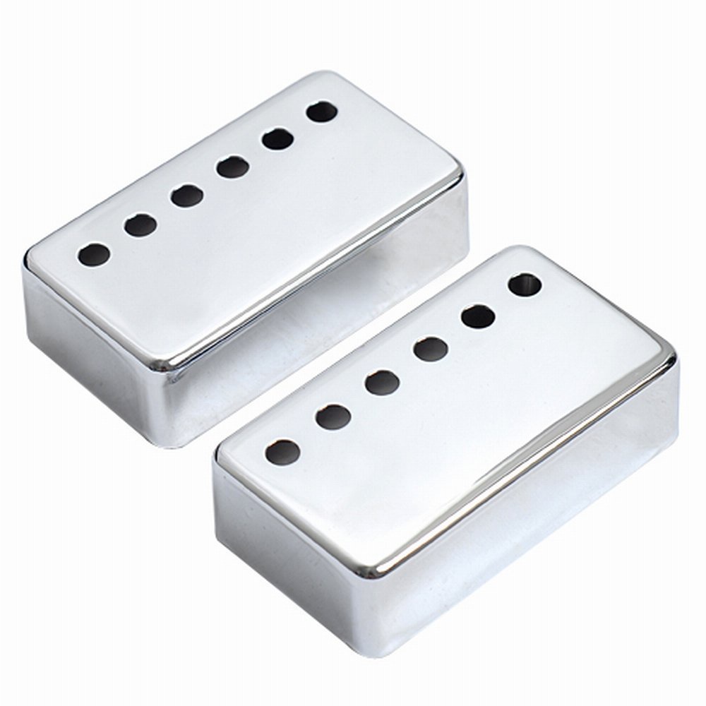 2pcs Cover Pickup Humbucker Bahan Aluminum Alloy Warna Silver Ukuran 50 / 52mm Untuk Gitar LP