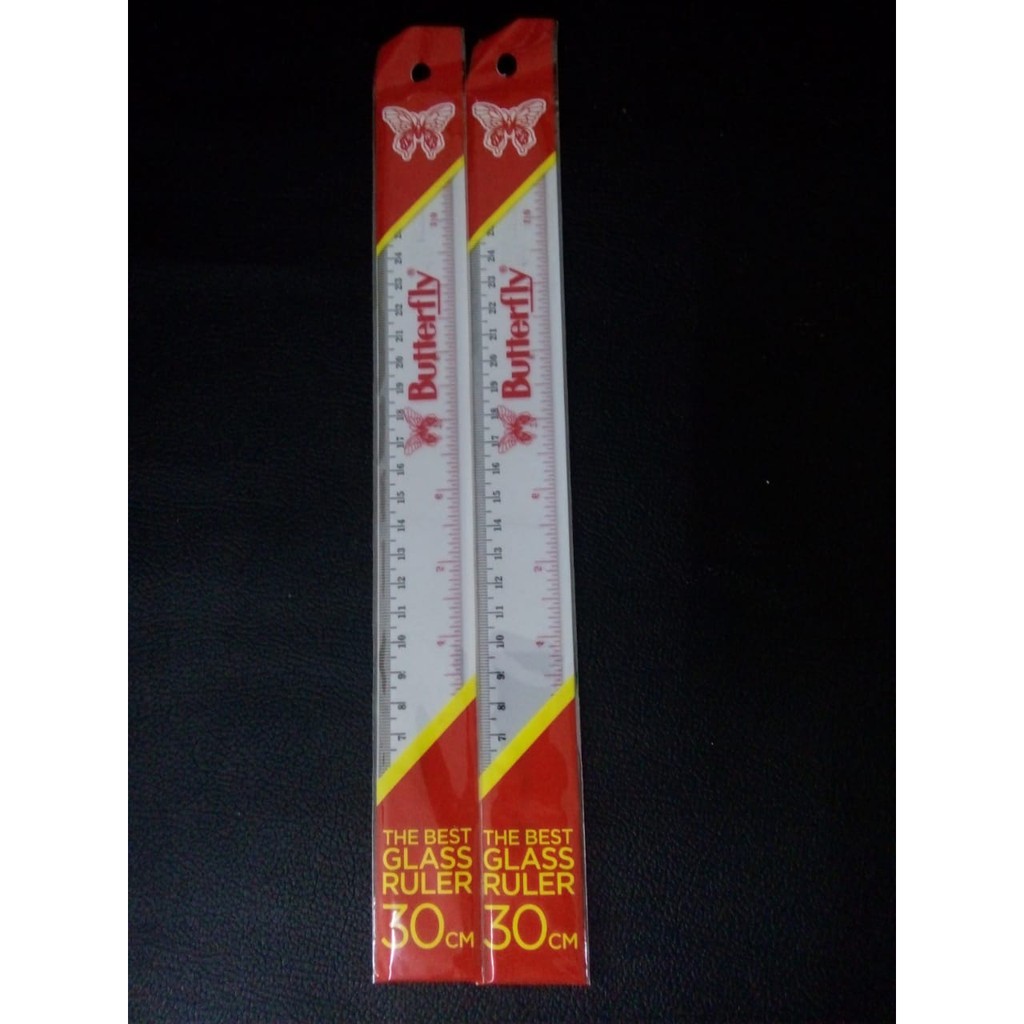 

Penggaris Butterfly ATK Ecer Grosir Glass Ruler 30 cm Alat Tulis Sekolah