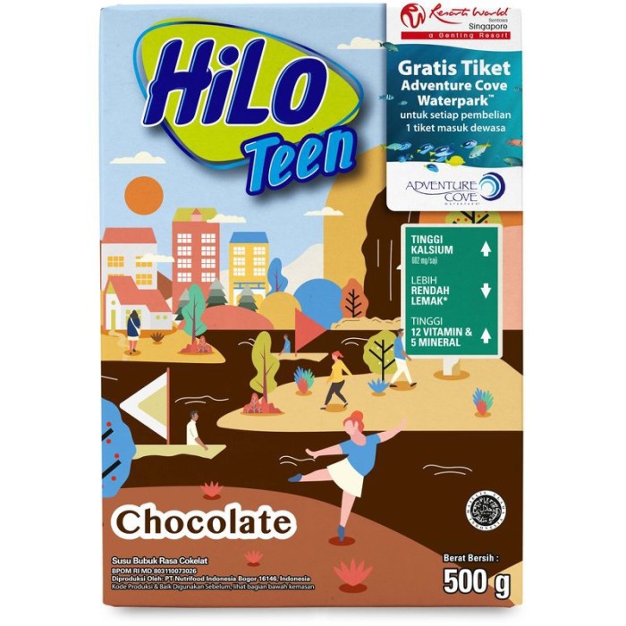 

Hilo Teen Susu Bubuk Hi-Calcium Coklat 500G