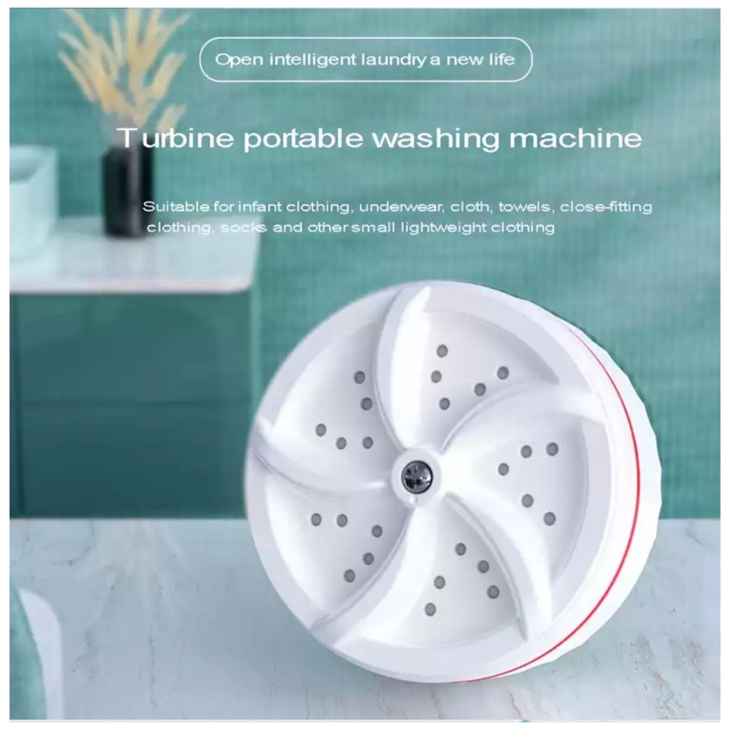 Mesin Cuci Pakaian Turbo Travel Home Portable Ultrasonik Turbine Cleaning Wash Washing Machine Mini USB Ultrasonic