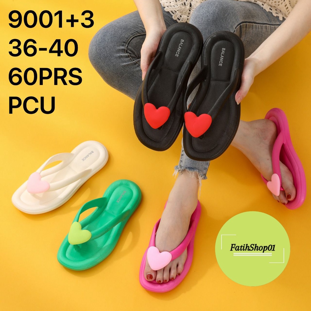 Sandal Japit Wanita Trendy Kekinian Korean Style 8001 (37-40)/9001+3 (36-40) Sendal Jepit Cewek Terbaru Anti Slip