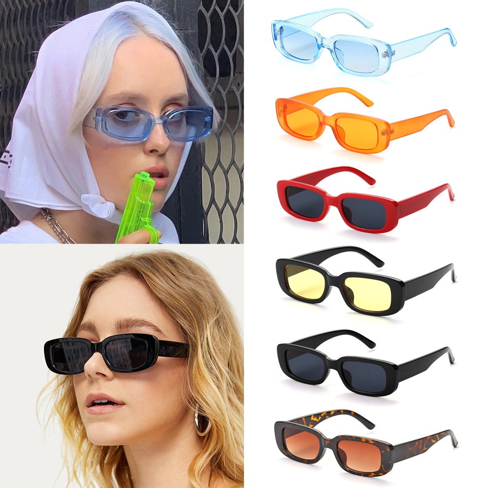 ROW Fashion Sun Glasses Square Frame Eyewear Women Sunglasses Travel UV 400 Protection Small Rectangle Retro Eyeglasses