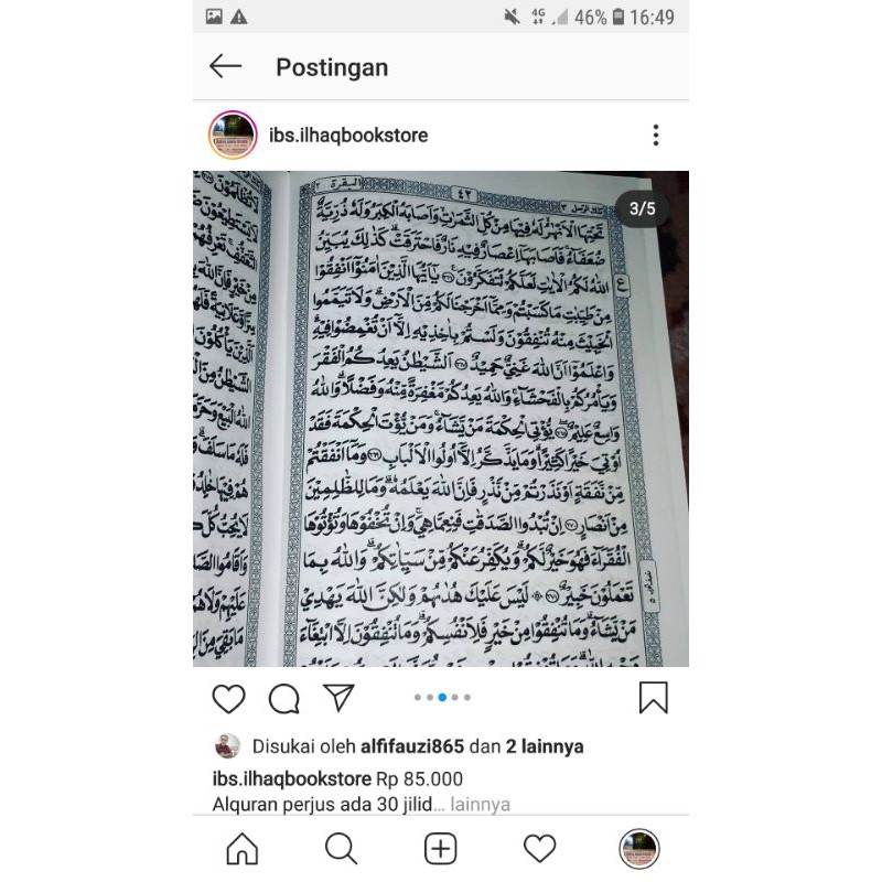 Al Quran perjus 30 jilid perjuz ukuran A5