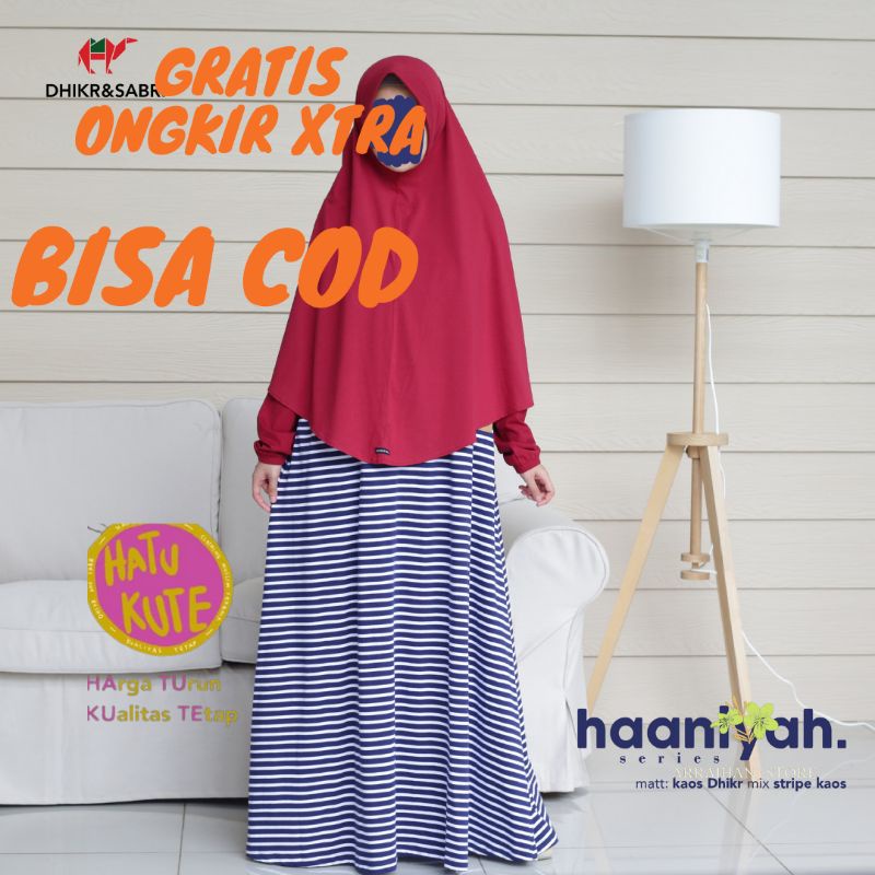 Gamis Kaos Adem Wanita Haaniyah Series Dhikr&Sabr