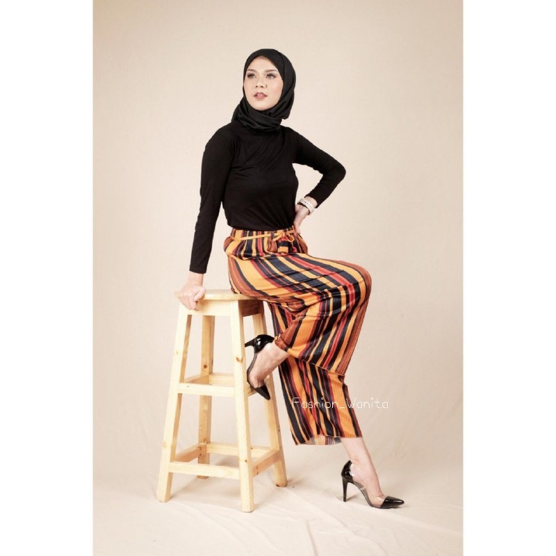 KULOT PLISKET PANJANG MOTIF SALUR/NORWAY CULLOTES PANTS/ KULOT CANDY PREMIUM