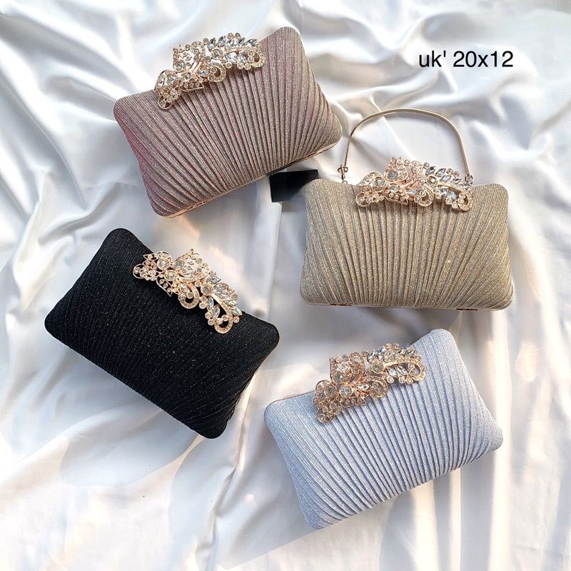 tas pesta kain glitter shining shimmering kebaya akad seserahan sangjit batik gown pesta pernikahan 