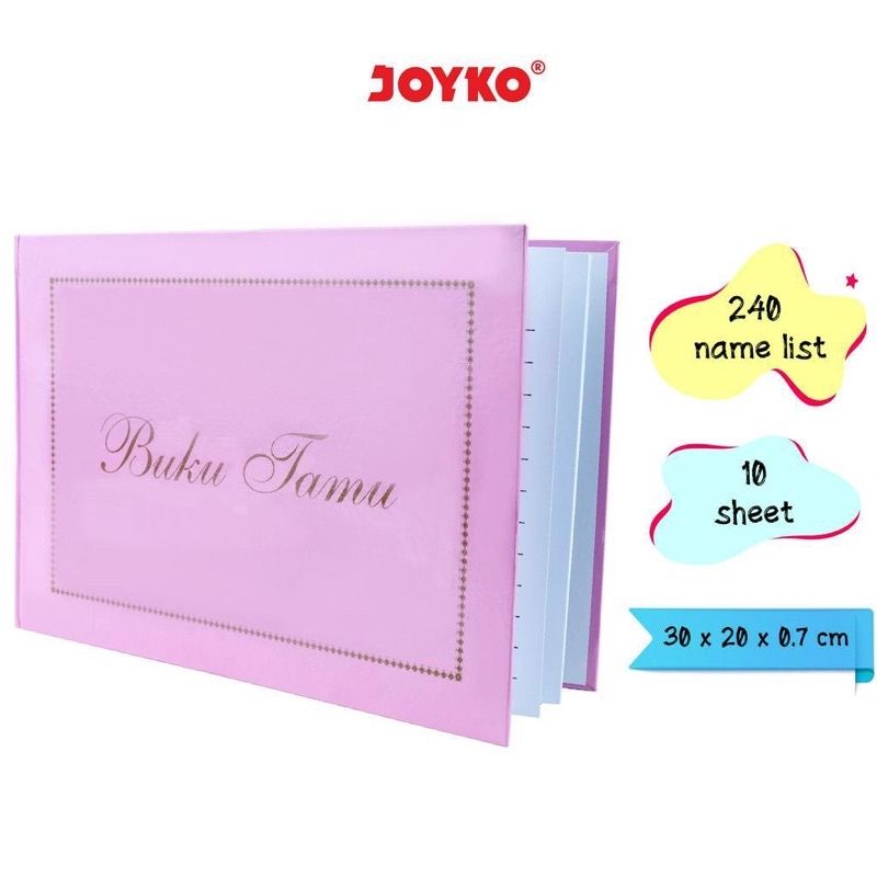 Guest Book Buku Tamu Daftar Undangan Pink Joyko GB-2030-5