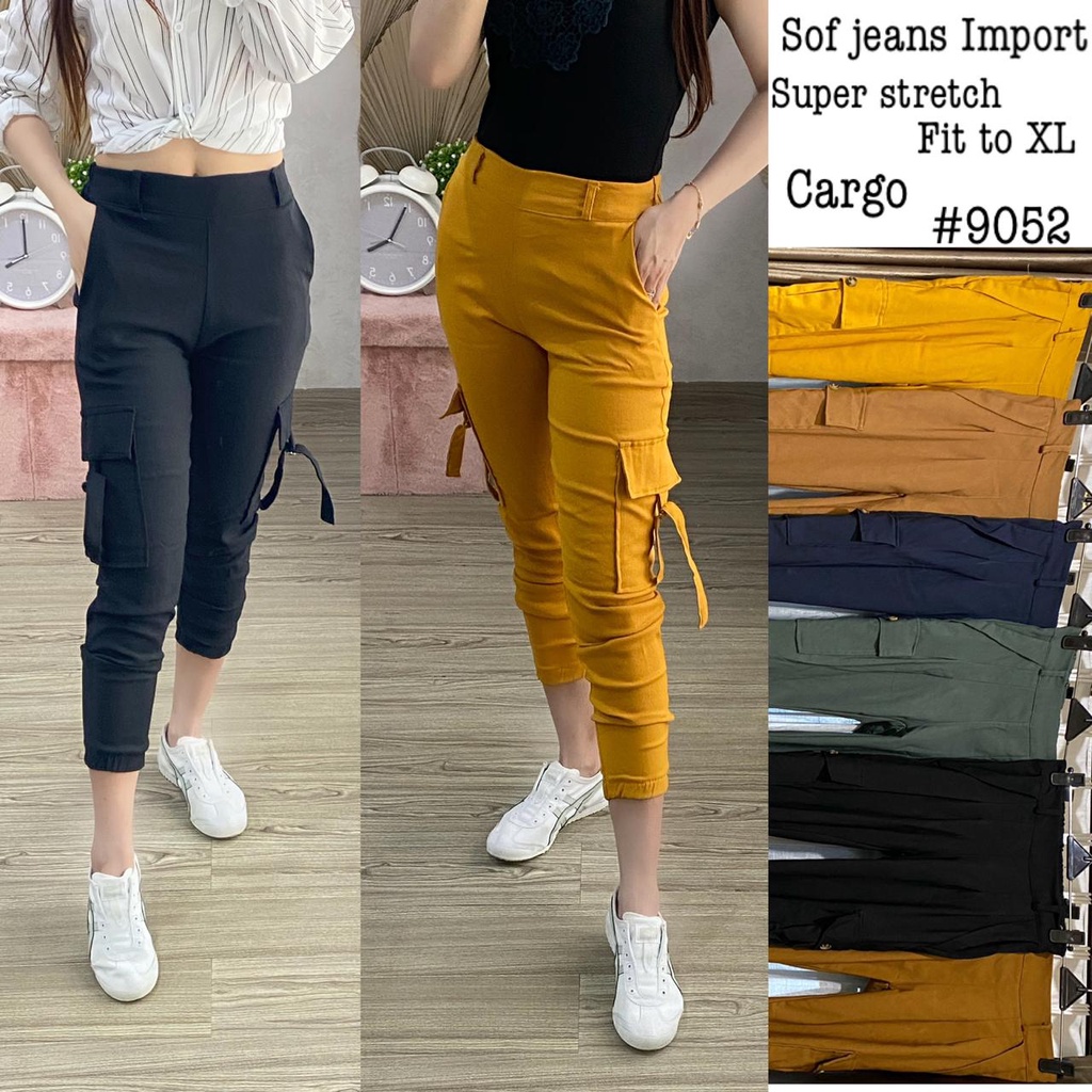 Celana Cargo Wanita Import softJeans 9052 terlaris