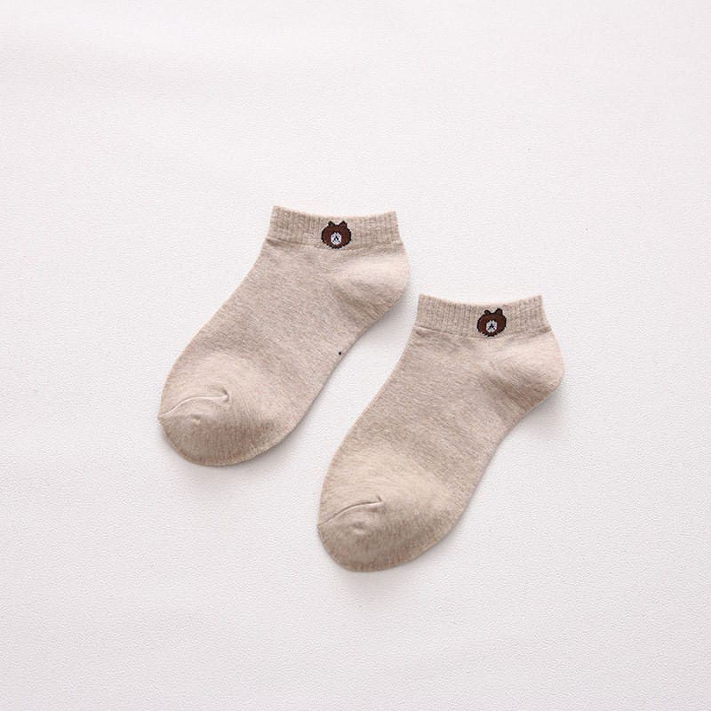 ☘SWEET☘ KAOS KAKI CUTE SEMATA KAKI MOTIF BROWN-6