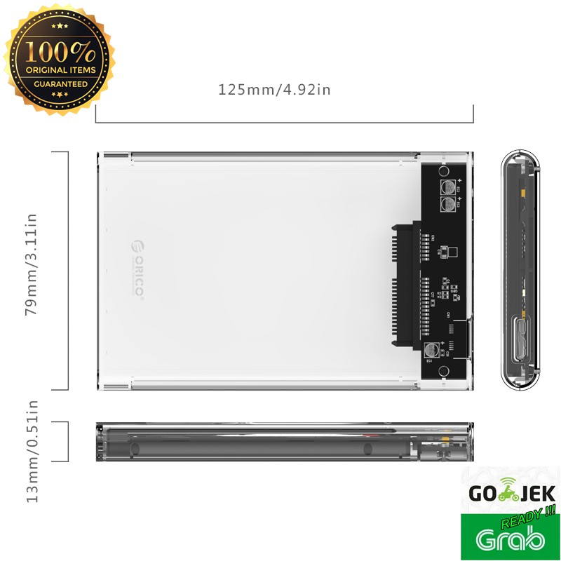 Casing Harddisk Orico 2139U3 2.5 Inch Transparent USB 3.0 HARD DRIVE