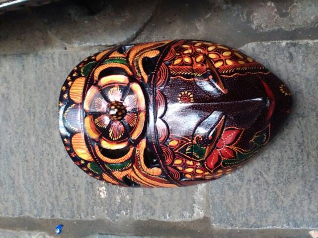 (BISA COD) SEPASANG TOPENG BATIK RAMA SHINTA KARAWANG UKURAN L 22x17x7 cm PAJANGAN DEKORASI DINDING