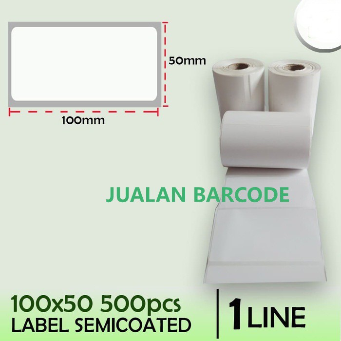 

LABEL STIKER SEMICOATED | SEMICODE UK 100x50 | 100 x 50 MM ISI 500 PCS CORE 1 INCH