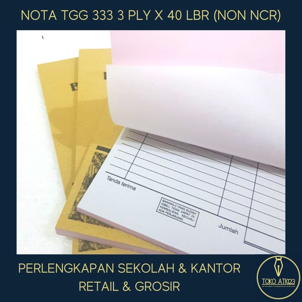 Nota Tanggung 3 Ply Merk 333 / Rankap 3 / Putih Putih Merah