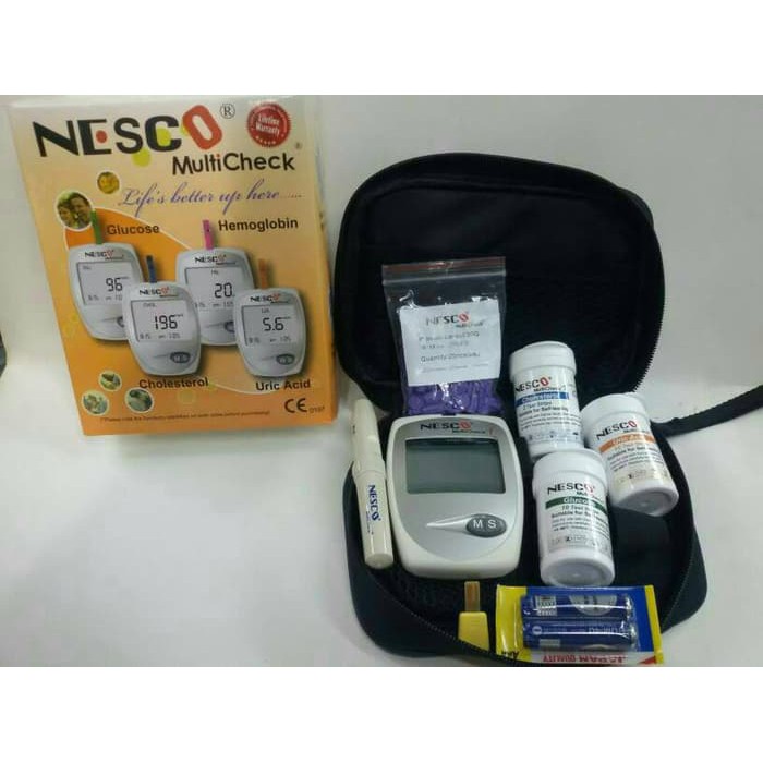 NESCO MULTICHECK ALAT GCU 3IN1 ALAT TEST GULA DARAH ASAM URAT KOLESTEROL