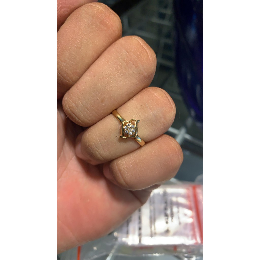 cincin anak dan dewasa emas asli  kadar 700 70% 16k 16k 22 1gram 8 9 10 11 12 13 14 15 16 solitaire permata zircon