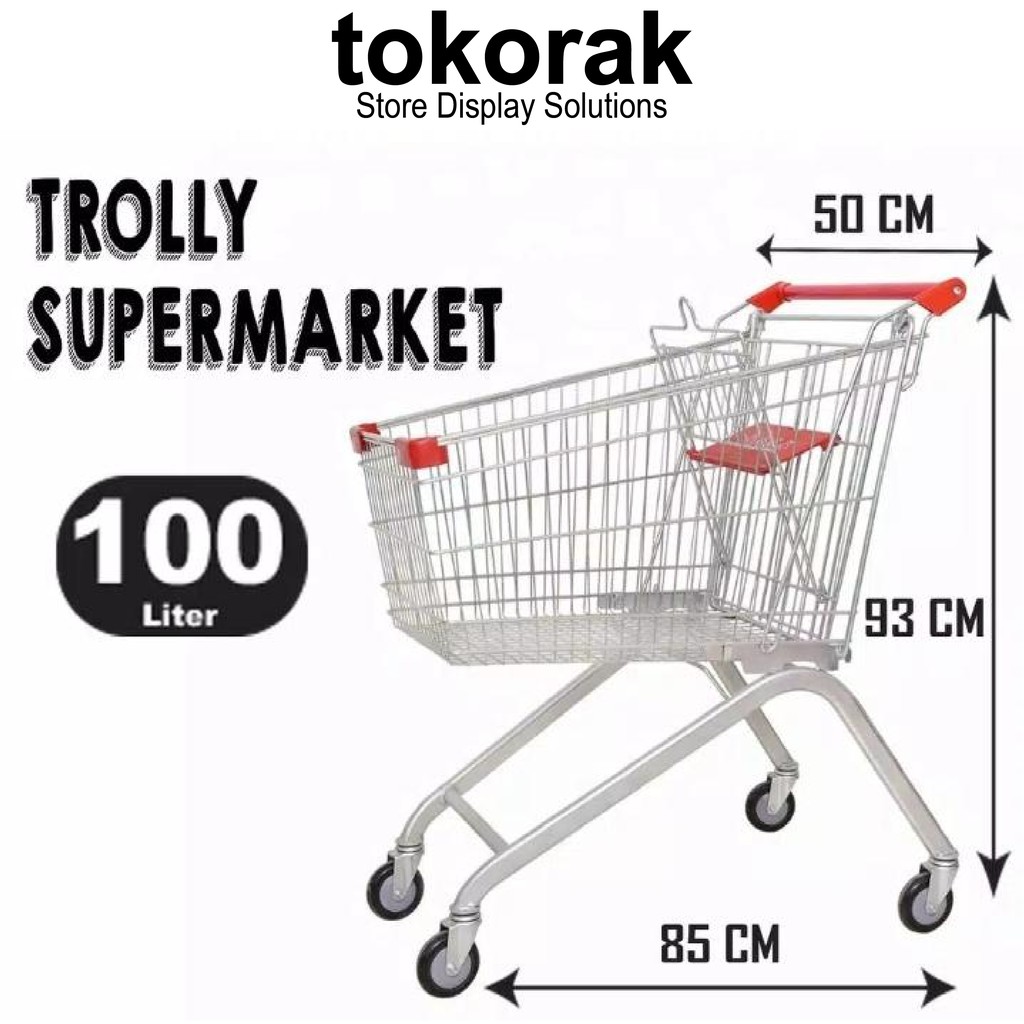 TROLLY SUPERMARKET 100LTR - KERANJANG TROLI - TROLI BELANJA -TROLLEY