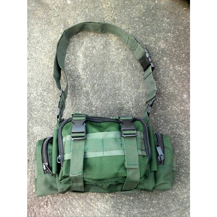 TAS SELEMPANG HIJAU ARMY KOREA / TAS WAESBAG TAS PINGGANG TAS MACING