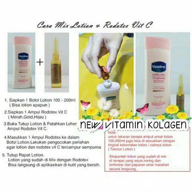 Pemutih Seluruh Badan Vitamin C Collagen Colagen Kolagen Rodotex Merah Original Vc Ori Hologram Asli