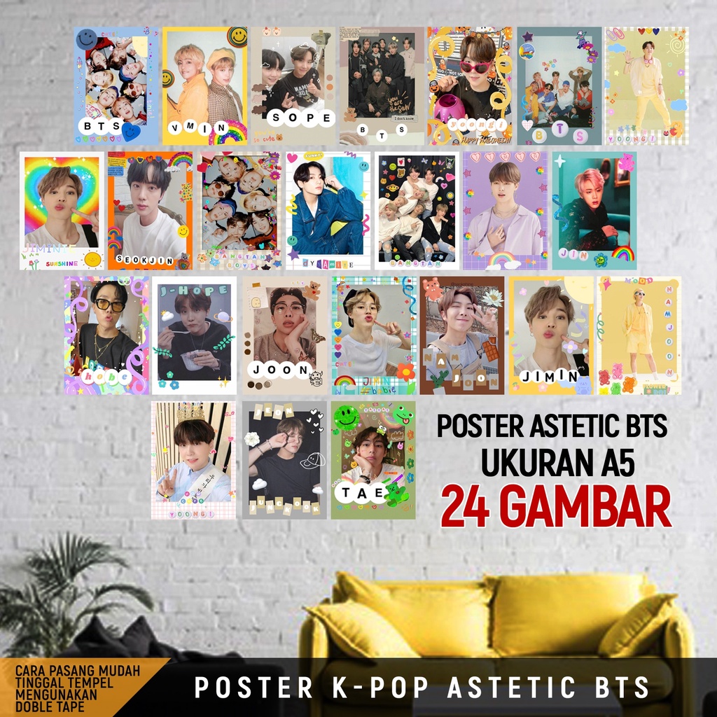 Poster Aesthetic BTS | Poster Dinding Aesthetic | Poster Wall Collage | Aesthetic | Poster BTS