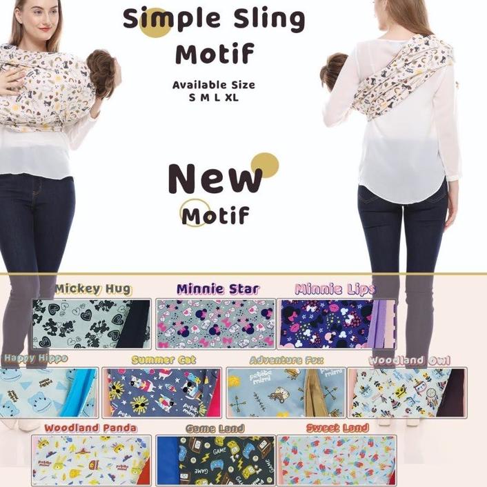 ℮ Petite Mimi Gendongan Kaos (Geos) Simple Sling Motif / Petite Mimi Gendongan Bayi ➹