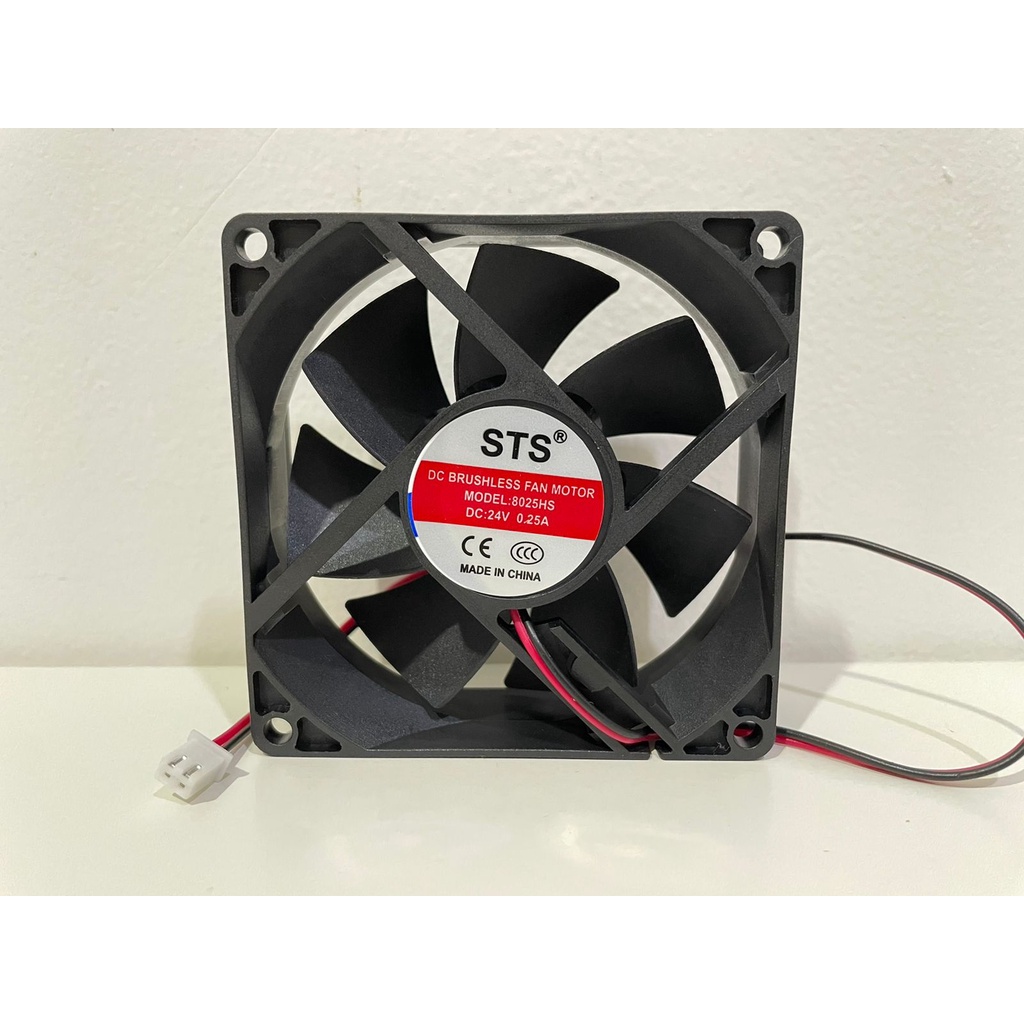 Fan DC 12V 24V 8x8 cm / Kipas DC 12V 24V tebal 2.5 cm 12 Volt 24 Volt