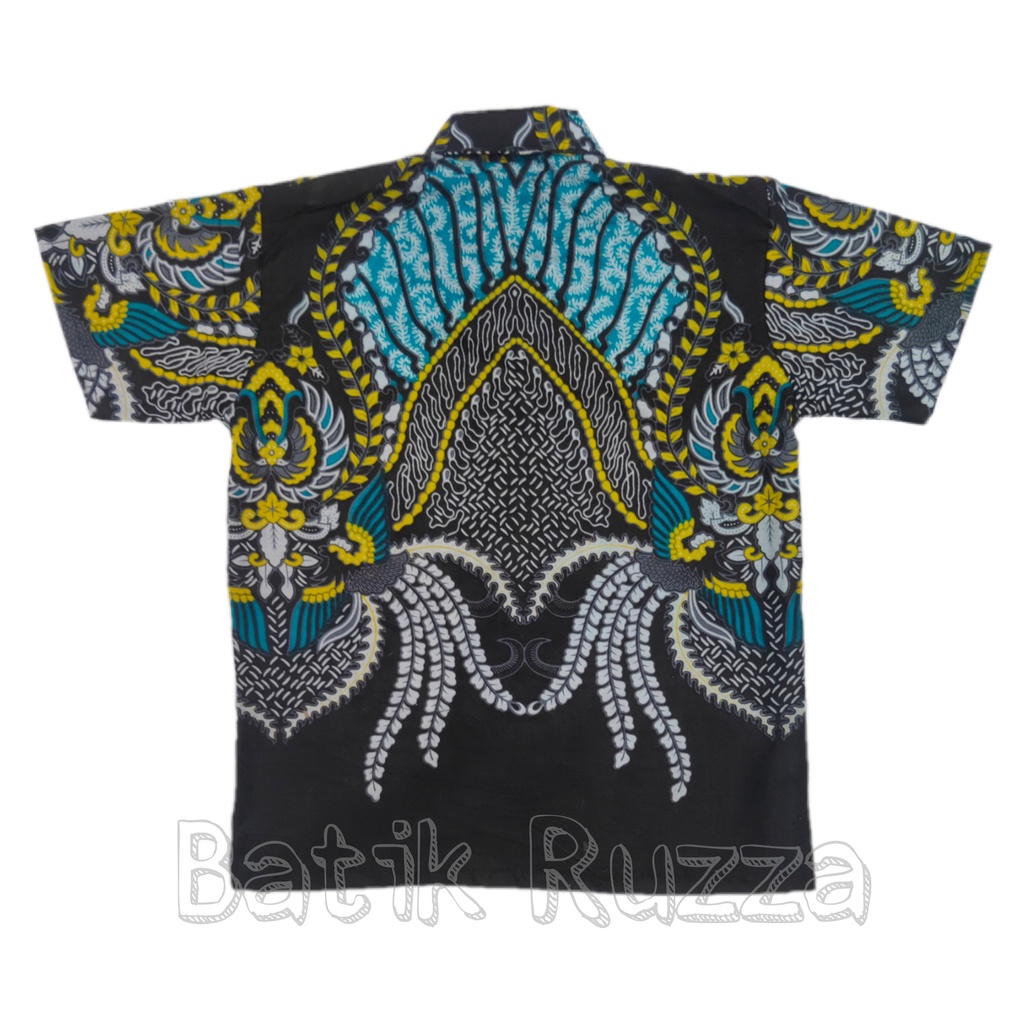 RUZZA Batik Anak Ukuran 0-15 Tahun Kemeja Motif Madu Tosca Hijau Toska