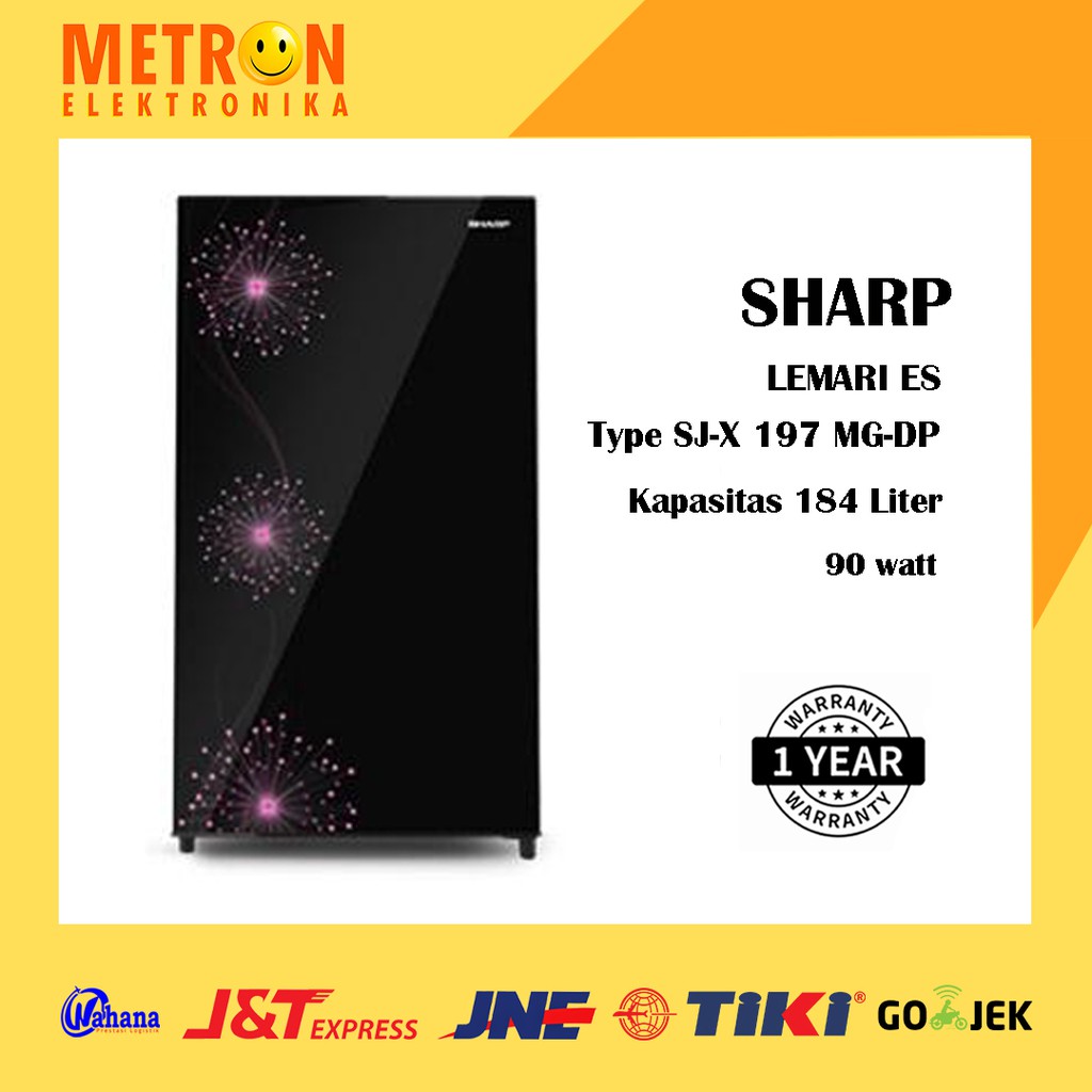 SHARP SJ X 197 MG DP / DANDELION PINK KULKAS LEMARI ES 1 PINTU 184 LITER / SJX197MGDP