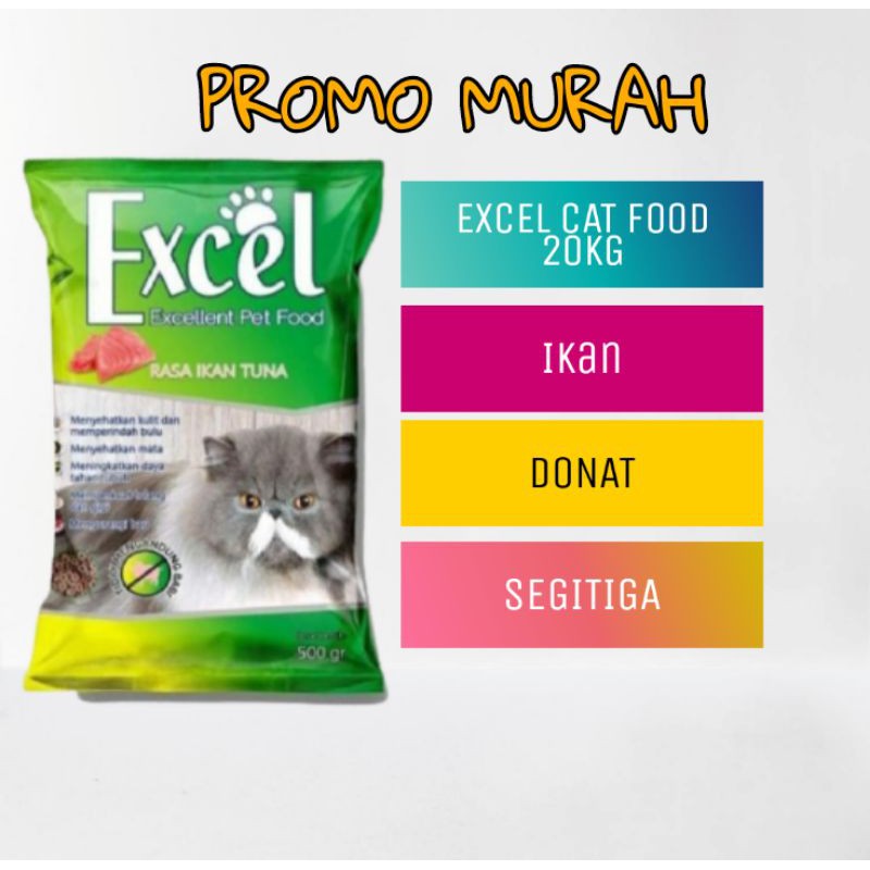 Makanan kucing promo Excel catfood all variant 20kg (Go-jek only) makanan kucing dry catfood excell