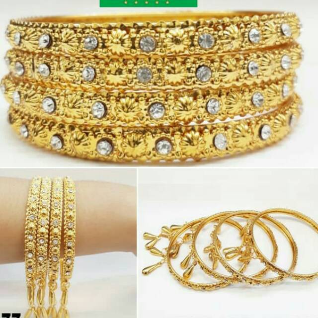Gelang dubai india lapis emas keroncong set