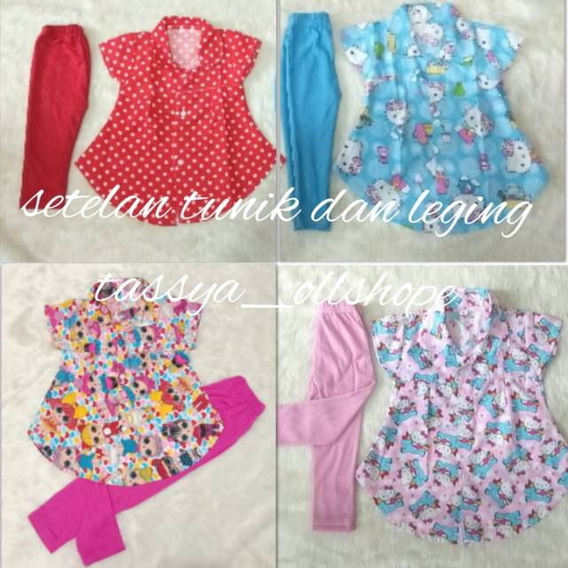 Dres anak tunik anak kemeja anak1-5thn + Legging(COD)