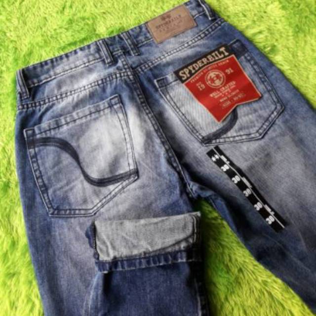 Celana jeans panjang SPYDERBILT denim POSEIDON blue denim ORIGINAL