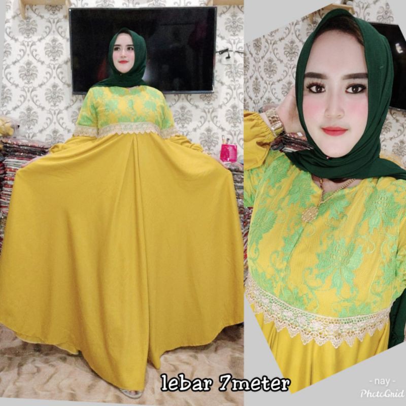 gamis renda dada
