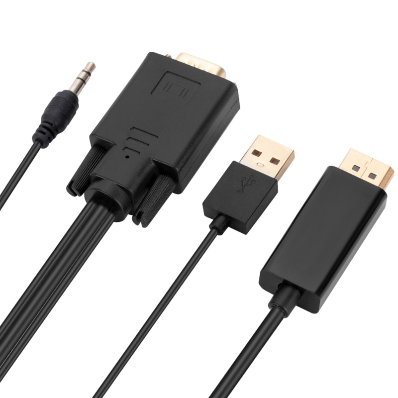 Adaptor Kabel Converter btsg VGA to DisplayPort (DP) Tahan Lama1080P Resolusi 60Hz